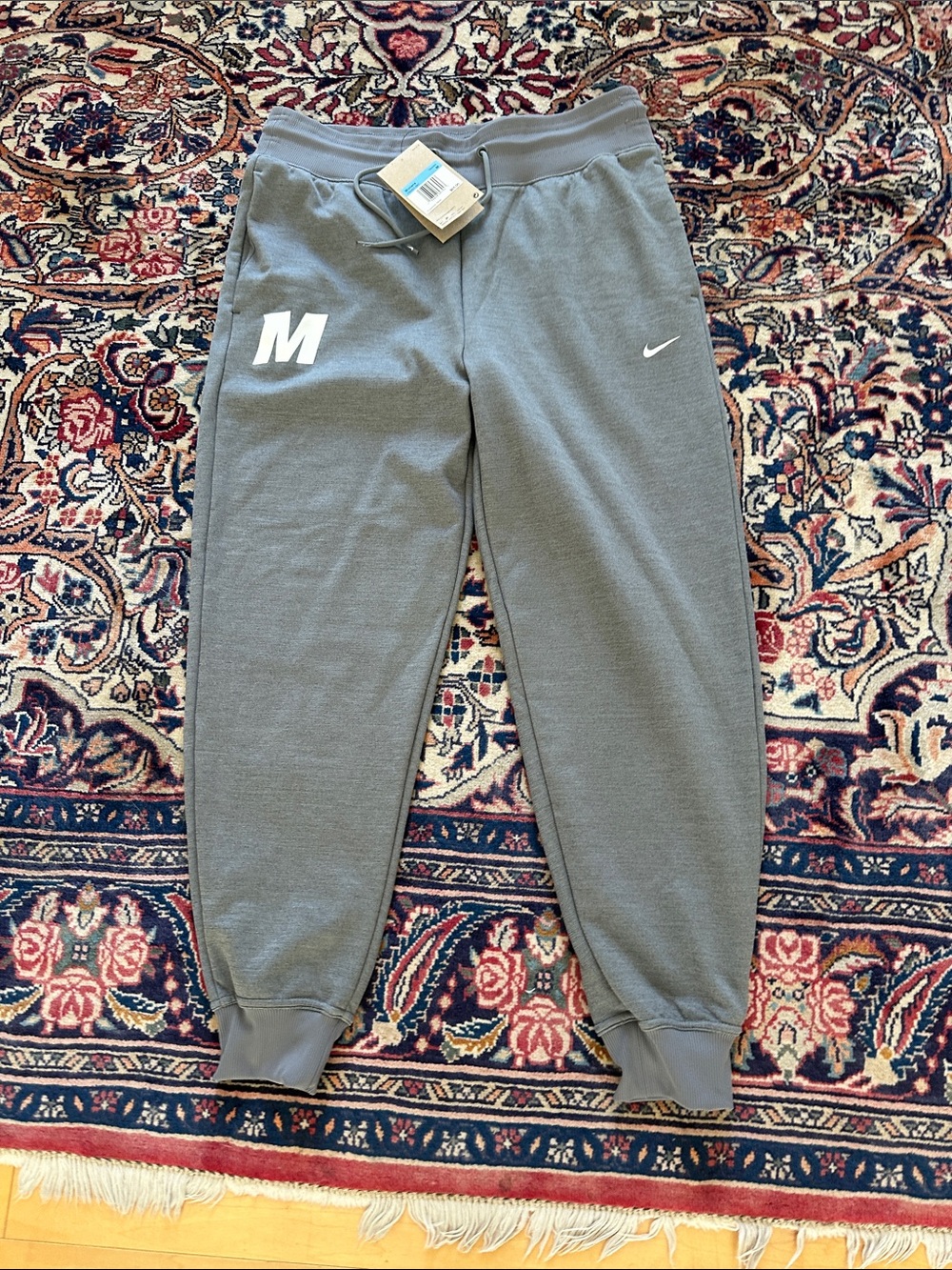Nike Women’s mid grey Fleece Joggers with White Logos